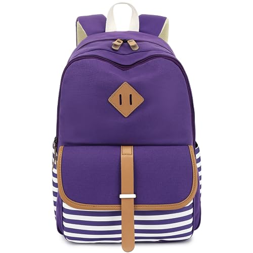 Image of Leaper Canvas School Backpack for Girls Laptop Bag Travel Bag Bookbag Daypack