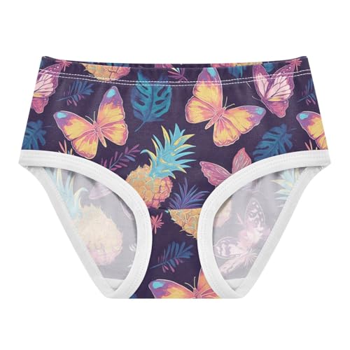 Wusikd Butterflies Pineapples Girls' Underwear Cotton Girls Briefs Soft Toddler Underwear 2T