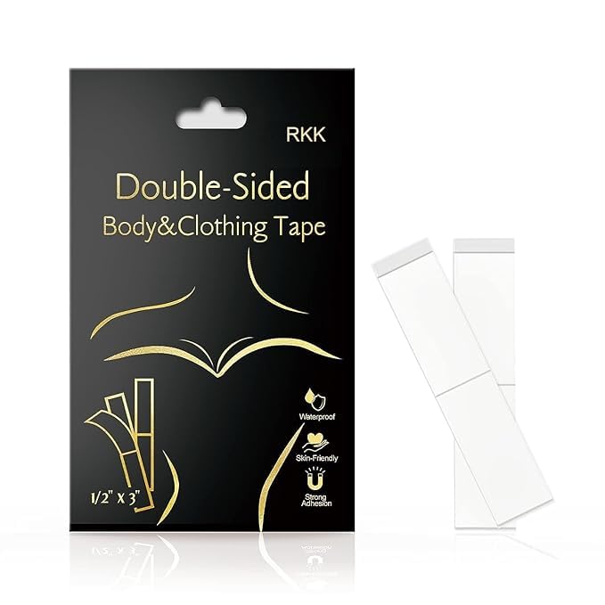 Marve Double Sided Tape for Fashion, Clothing and Body Strips Pack | All Day Strength Invisible Dress Tape for women | Gentle to stick on Skin and clothes -Transparent (36 Body Tape)