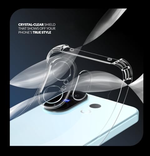 Image of Back Cover Case + Screen Protector for Vivo V60e 5G | Camera Protection | Transparent Mobile Phone Back Case Cover for Vivo V60 e | Vivo V60e 5G TPU Transparent Mobile Back Cover Case