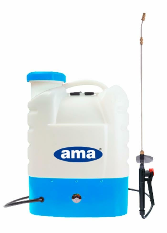 Ama Pompa a Spalla da 16 L con Batteria Litio Ricaricabile – Irroratore per Giardinaggio con Asta Telescopica e 3 Getti Inclusi