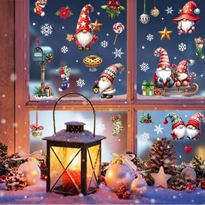 Christmas Window Clings,Christmas Snowflake Stickers,Snowman Window Decals,Window Stickers for Windows Glass