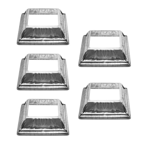 50 piezas de base poste barandilla chapa hierro galvanizado, superficie lisa, componente valla, cubierta, pabellón, cabaña troncos