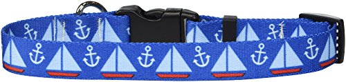 Image of Yellow Dog Design Sailboats Anchors Dog Collar, Small-3 /4 Wide fits Neck Sizes 10 to 14 inch