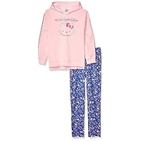 Hello Kitty Little Girls 2 Piece Fleece Hoodie and Pant Legging Set, Pale Pink, 5