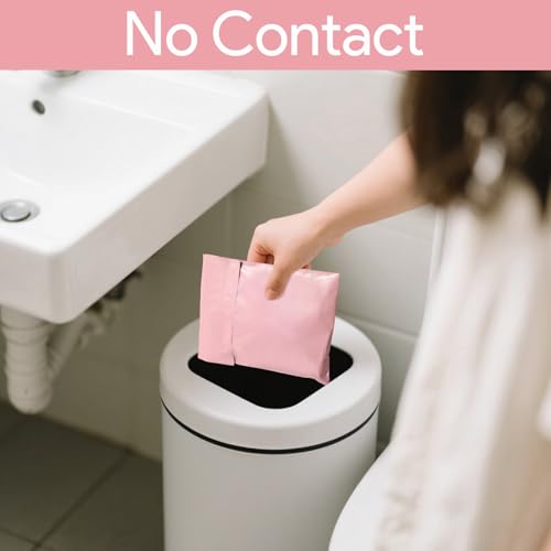 Image of 100 Pcs Sanitary Napkin Disposal Bags, Feminine Hygiene Period Bags for Tampons & Pads, Period Disposal for Teen Girls, Odor Blocker, Leak-Proof Sanitary Storage for Menstrual Products, Light Pink