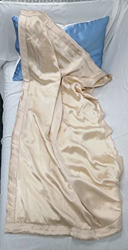 Image of Baby Soft Silk Blanket - 100% Mulberry Silk On One Layer with Minky Plush Dot Blanket Backing - Reversible Double Layer, Gift for Girls /Boys Best for Summer (28 x 40 inch, Champagne)