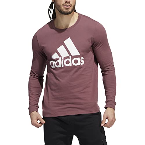 adidas Badge of Sport Long Sleeve Tee Quiet Crimson LG