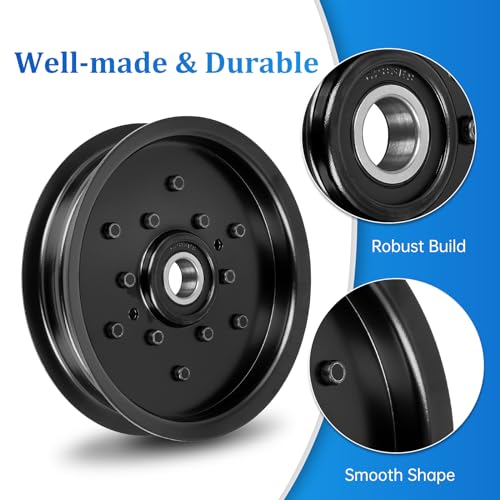 UP2WIN Idler Pulley 1-613098 Compatible with Ex Mark TR23KC FMD604 John Dee re Z710A Z720A Z910A Lawn Mower, 781856 Flat Idler Pulley Replaces Toro E613098 John Dee re TCA19779 TCA20092, 2 Pack