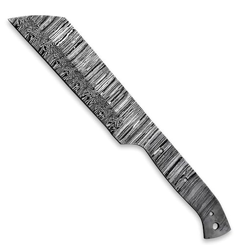Hercules Knives Custom Hand Forged Damascus Steel Blank Blade Cleaver Hunting Knife Butcher Knife Handmade Fixed Blade Knife Making Supply by Hercules Knives - Used condition - Image 4