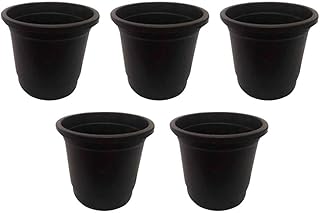 17cm Black Planter - 5 Pieces Black plant pots, size 17cm - From Macrame Art Space