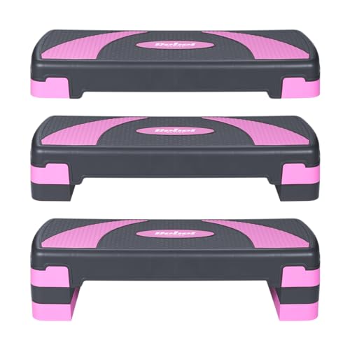 Rebel Step Für Aerobic und Training Fitness 3 Stufen Grau-violett RBA-3225-PU