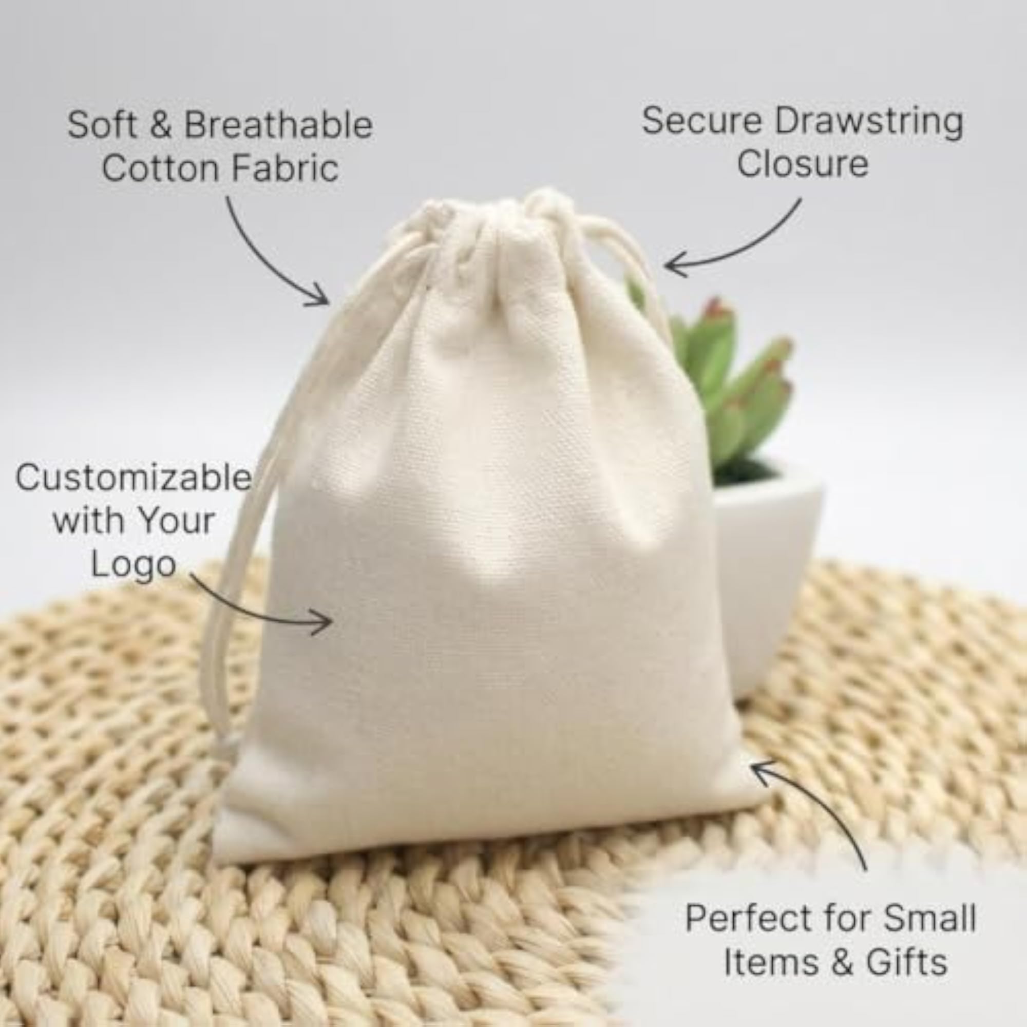 Canvas Drawstring Storage Bag for Custom Packaging