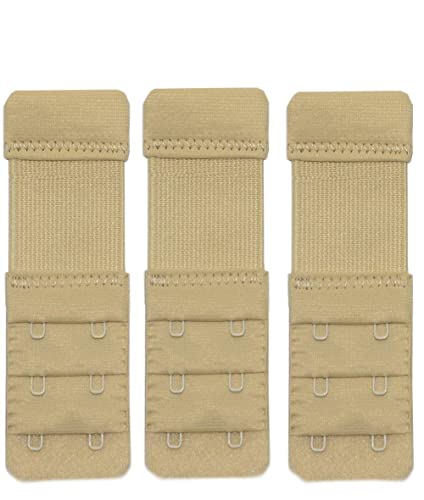 Bllatta Women's Soft Back Bra Band Extender, Pack of 3 (2 Hooks)