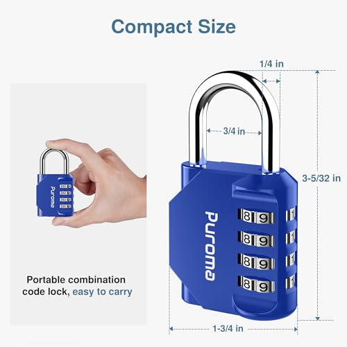 image for Puroma 1 Pack Combination Lock for Locker 4 Digit Outdoor Waterproof P