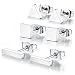 SPINEX 3 Pairs Silver Stud Earring Set Pierced (Rectangle, Square, Triangle)