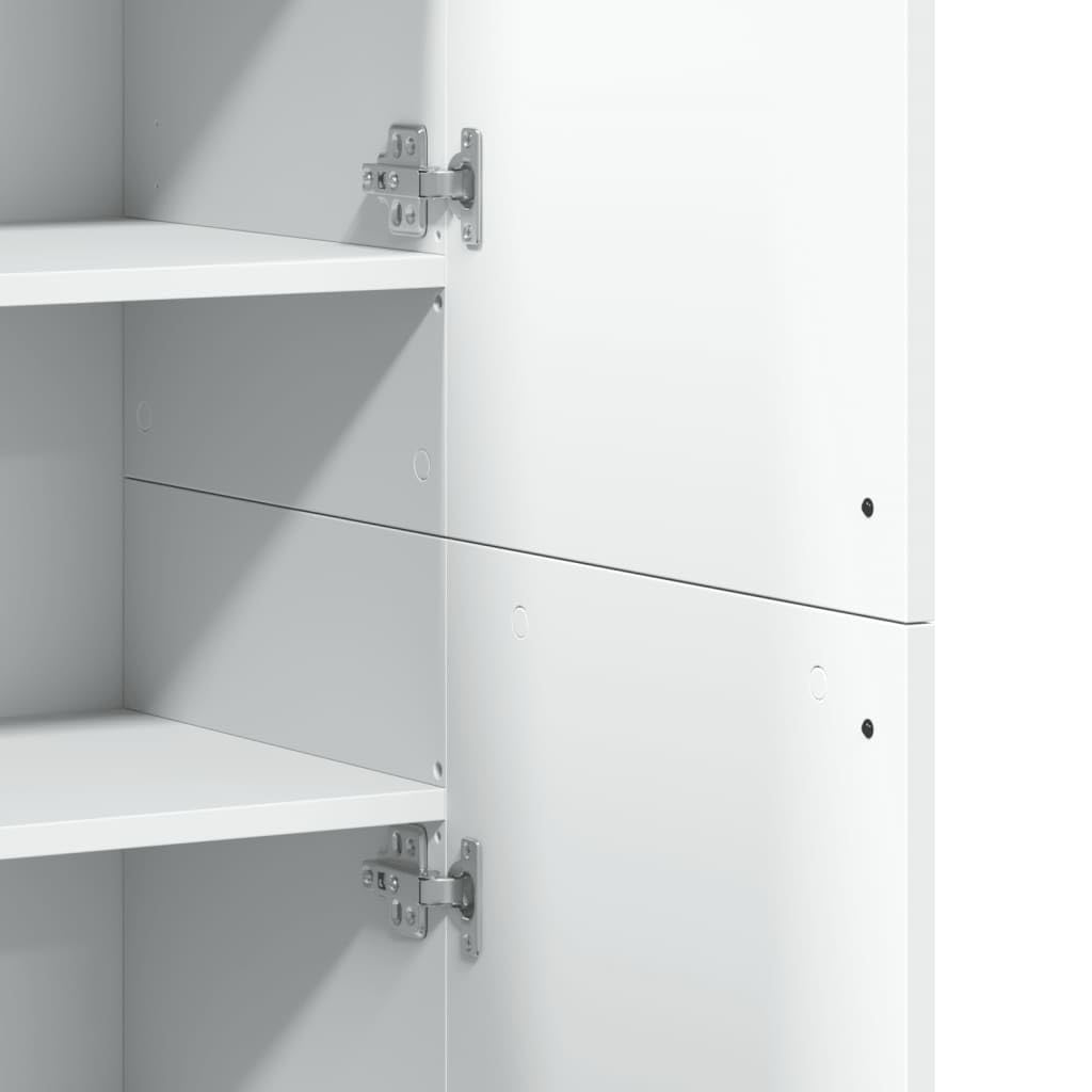 IKAYAA Armario Multiusos de Limpieza y Almacenamiento con 2 Puertas, Madera de Ingeniería, 80x35x180 cm Blanco