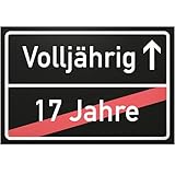 DankeDir!. vollj ährig (17 años) Lugar Cartel Negro, Regalo 18 Cumpleaños Mejor Amigo/Amiga, Regalo Idea Regalo de cumpleaños mayoría de Edad, pequeño Regalo 18 Fiesta de cumpleaños