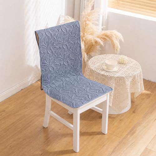 Image of HOMETHREADS Non-Slip Chair Cover-Universal Fit for Kitchen & Dining Chairs-Cushioned Comfort - Stylish Machine Washable Seat Cover -145x45Cm (Blue, Pack of 1)