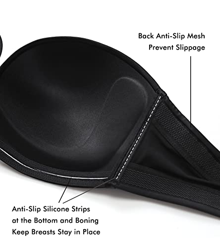 Delimira Women's Strapless Bra Plunge Push Up For Big Busted Seamless Slightly Lined Support Lift Plus Size Invisible Black 42Dd #TOP3