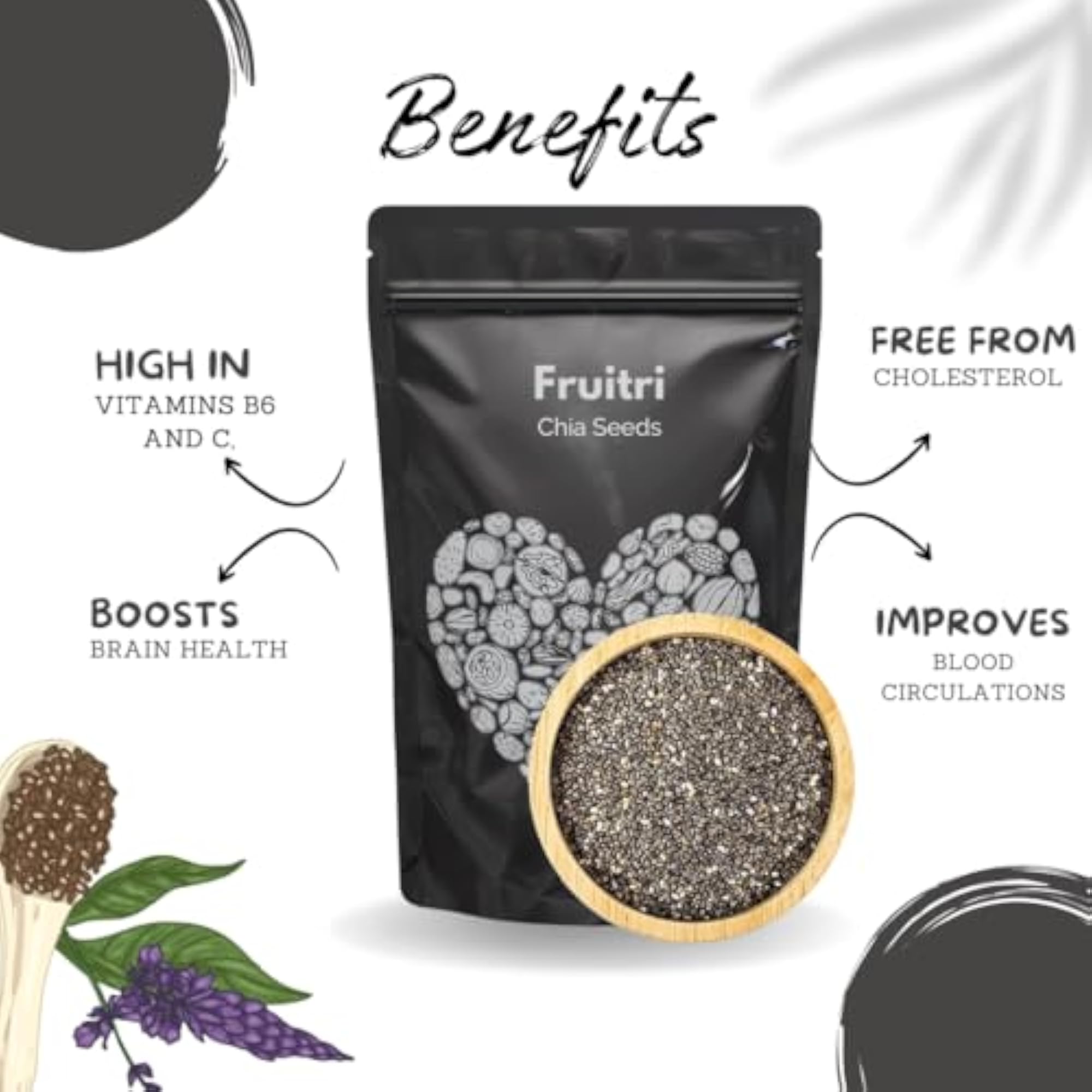 Fruitri Chia Seeds for Eating - 500g