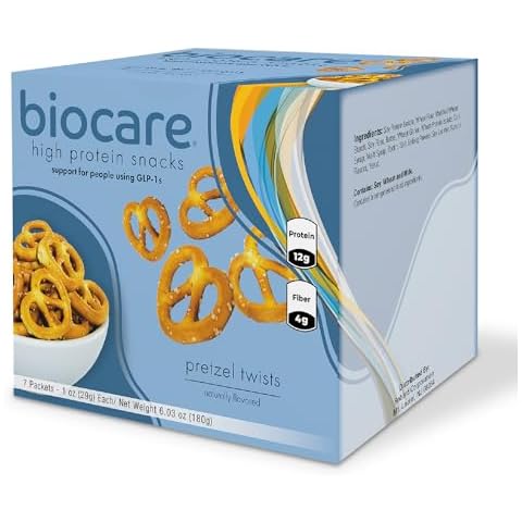 Biocare High Protein Snack, Provides 12g Essential Protein, 4g Dietary Fiber, Pretzel Twists (7 Count) Cover