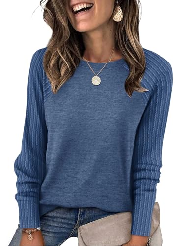 Image of SAMPEEL Sweatshirt for Women Long Sleeve Shirts Crewneck Sweaters Fall Fashion Outfits 2025 Trendy Tunic Tops Plus Size