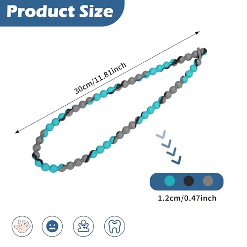 Chew Necklaces for Sensory Kids and Adults, Chewy Necklace Sensory Toys for Nail Biting, Silicone Necklace for Autism, ADHD, SPD, Fidget Oral Chew Toys for Boys and Girls - Image 3