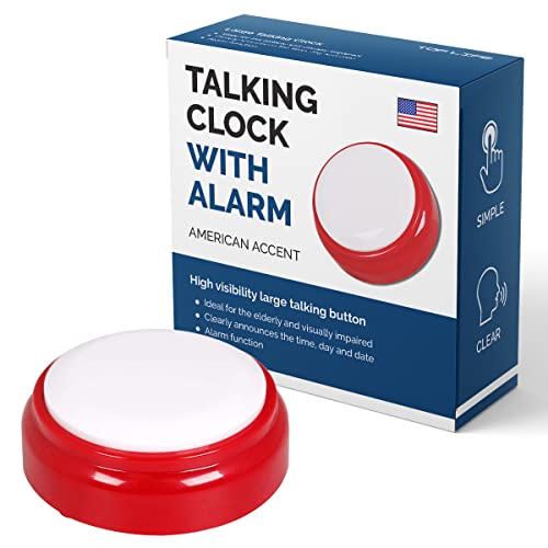 Talking Clock For The Elderly, Blind - Proper English Grammar, Neutral American Accent - Time And Date - Easy To Operate Speaking Alarm Clock #TOP17