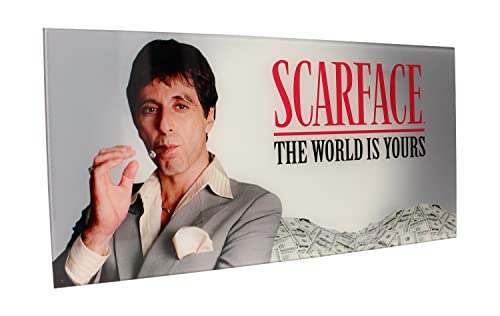 Poster en verre SD TOYS The World Is Yours fond gris 60x30cm pour décoration murale moderne