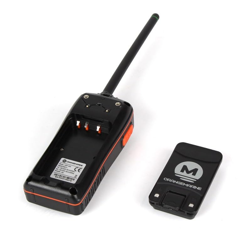 VHF Portable Orangemarine WPF 300 – Radio VHF Marine Étanche IPX7 & Flottante, 1-5 W, Batterie Li-ION 1200 mAh, Accès Canal 16