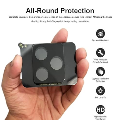 Image of ZARALA Glass Camera Lens Protector For Realme GT 6T 5G [9H Hardness] [6D Lens Protector ] [Easy Installation] Black (Realme GT 6T 5G)