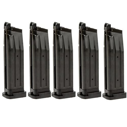 Lancer Tactical Knightshade 28 Round Hi-Capa Green Gas Airsoft Magazine 5 Pack