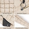 Juoxeepy Gesteppte Tragetasche, groß, gesteppt, Schultertasche, leichte gesteppte Polsterung, Hobo-Tasche, gesteppte Tasche, Cremeweiß, Large #4