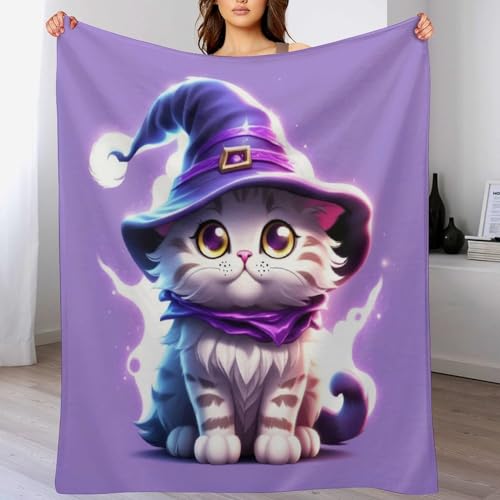 Couverture chat d'Halloween pour réchauffer les nuits fraîches sur le sofa - 2