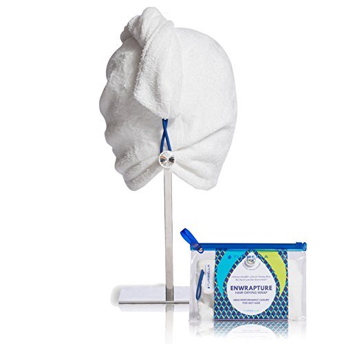 TURBELLA Luxury Hair Towel Wrap for Women | Rapid Drying Microfiber Turban to Dry Wet Hair | Twist + Loop Swarovski Button | Large for Long + Curly | Only Brand Made In USA | GIFT Travel Case |