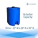 WaterPrepared Stackable Water Tank, Emergency Water Barrel Container with Spigot, Stackable Drum, 55 Gallon, Blue