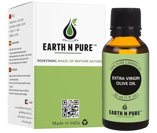 Image of Earth N Pure Extra Virgin Olive Oil (Jaitun Oil) Cold Pressed, Natural, Therapeutic Grade 30 ml