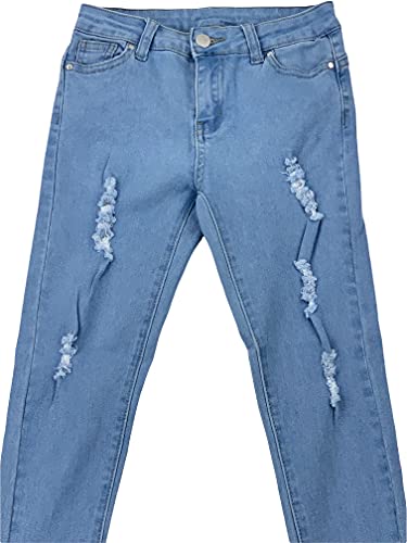 Image of ToBeInStyle Girl's Denim Easy Styling Classic Timeless Everyday Jeans Zip-Up Closure