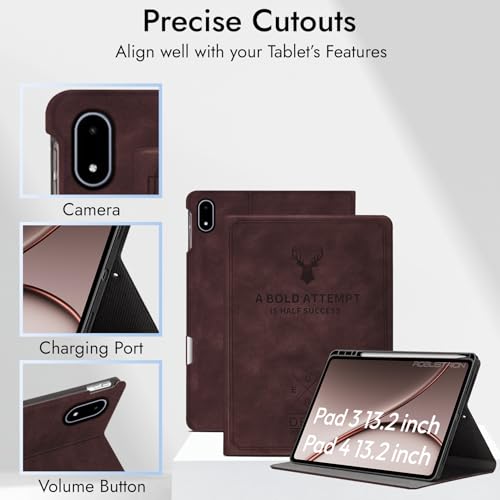 Image of Robustrion Cover Case for OnePlus 4 13.2 inch / OnePlus Pad 3 13.2 inch Cover [Pencil Holder], Deer Pattern Cover Case for One Plus Pad 4 /3 Cover [Auto Sleep Wake Support] - Brown