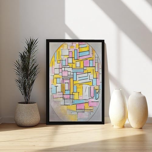 Tableau Mondrian Composition avec avions solution décoration murale grand format