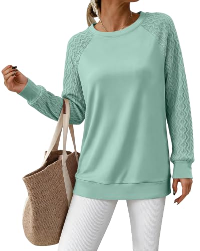 Image of Bluetime Women's Long Sleeve Sweatshirts Fall Crewneck Tunic Tops Casual