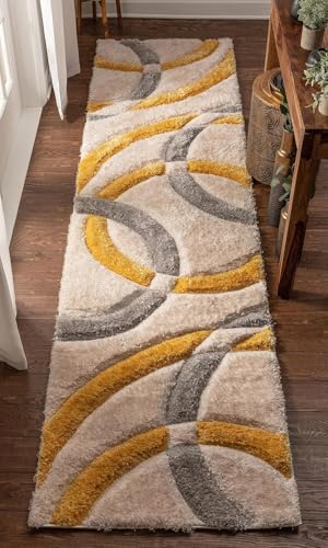 Image of Contemporary Shaggy Carpet Runner - 2x6 ft Soft Touch Rug for Sleek Home Styling and Everyday Comfort