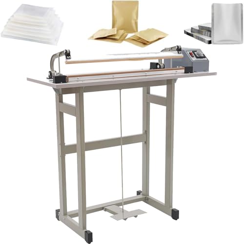 JJENXYYDS 850W Foot Pedal Heat Sealing Machine,2-in-1 Heat Seal Closer Plastic Bag Sealing Machine Cutting Machine,0.2-2.5s Fast Heating,for Industrial Commercial Home Use