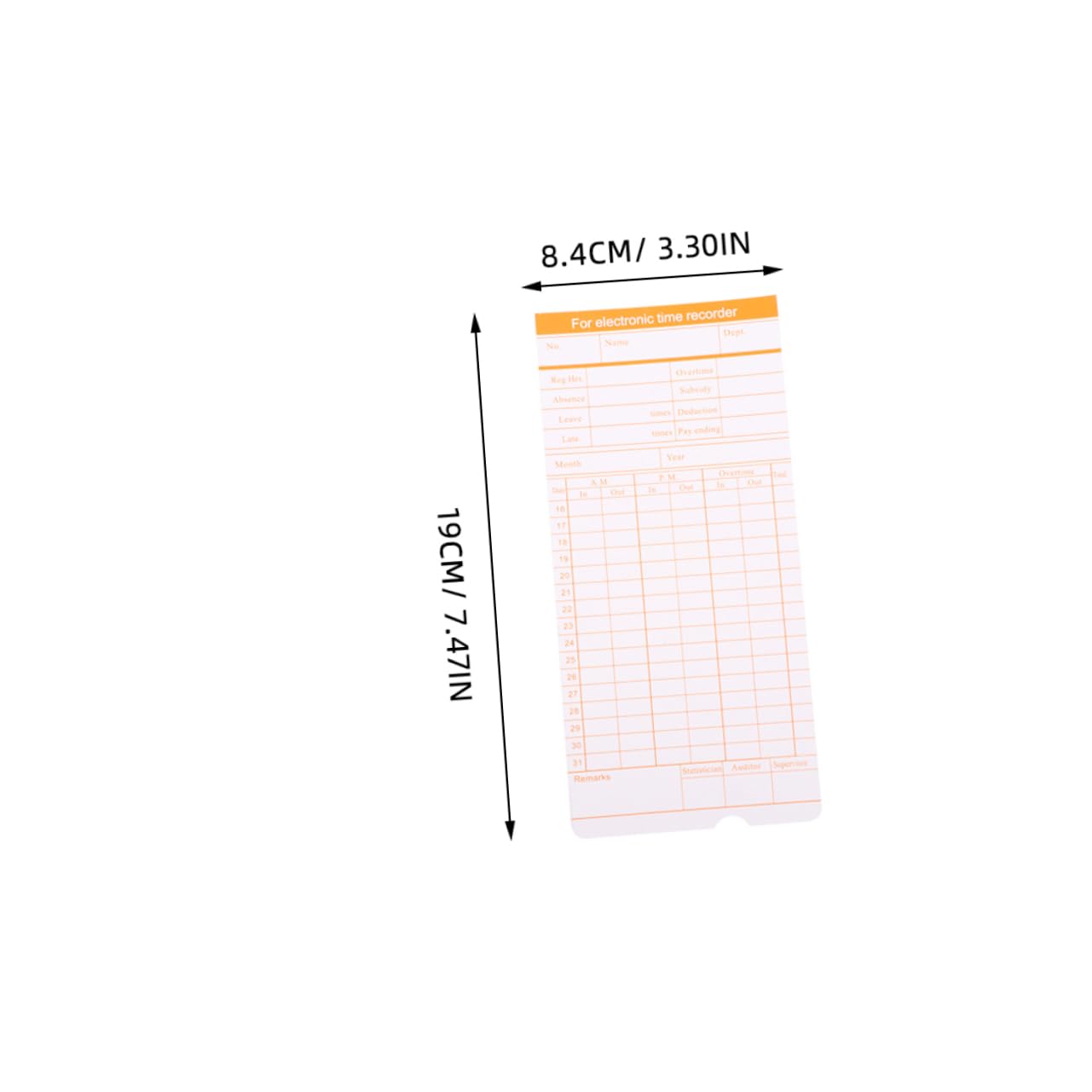 Employee Time Cards 100-Sheet Attendance Record Cards - Random Colors ...