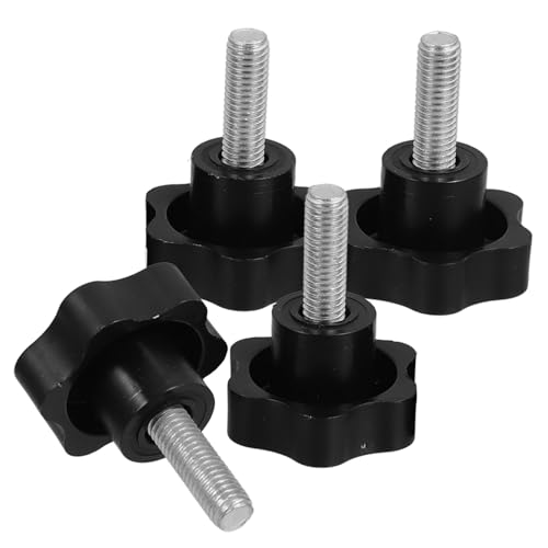 CIYODO 4pcs Star Hand Knob Replacement Parts for Umbrella Base Stand Stainless Steel Male Thread Bolts Plastic Round Head Ergonomic Grip for Easy Adjustment