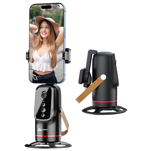 Image of WeCool 360 AI Auto Face Tracking Tripod with Motion Sensor,2200mAh Battery, AI Intelligent Lens | Auto Rotating Stand with 1 /4 inch Mount for GoPro,Mobile,Camera,Vlogging & Shooting