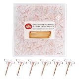 200 chinchetas planas de oro rosa con punta de acero y cabeza de plástico para tablero de corcho y pared de fotos de madera