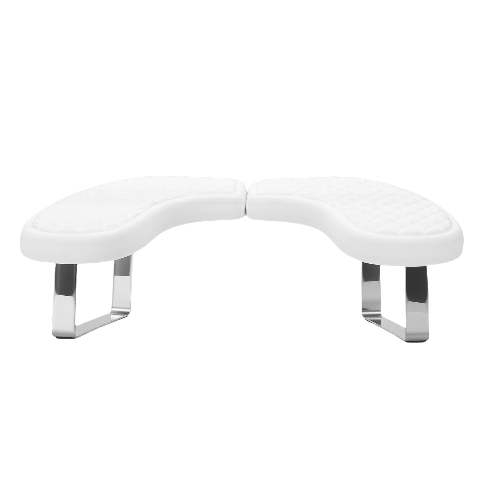 Podpórka Pod paznokieć w Kształcie Litery U z Uchwytem na Telefon do Precyzyjnego Manicure Biała Skóra PU (WHITE)