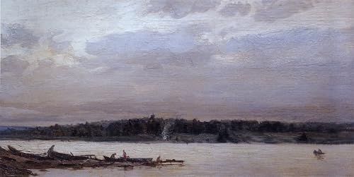 Pintura murales lienzo decorativo Il Fiume Oka de Mijaíl Nésterov, cuadros vintage 60x90cm